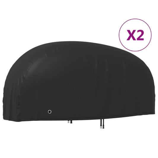 vidaXL Κουκούλες Μηχανής 2 τεμ. Μαύρες 220x95x110 εκ. Ύφασμα Oxford