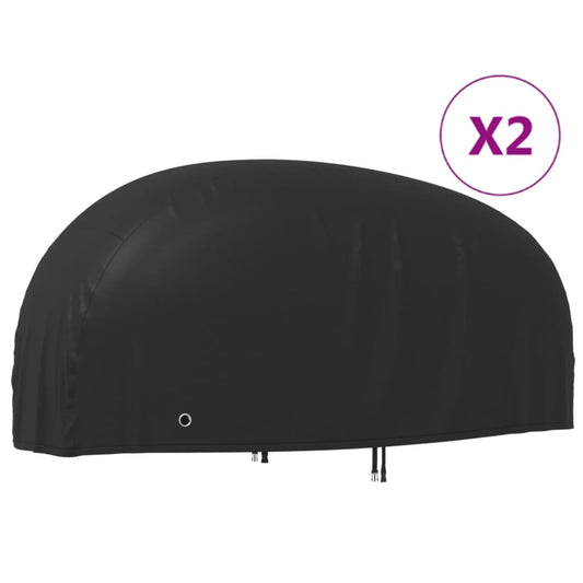 vidaXL Κουκούλες Μηχανής 2 τεμ. Μαύρες 230x95x125 εκ. Ύφασμα Oxford