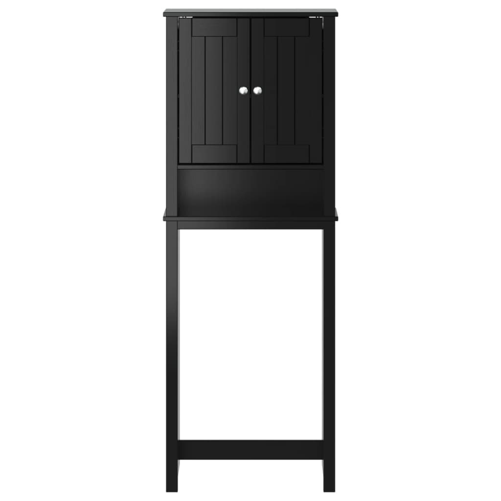 vidaXL Ντουλάπι Τουαλέτας BERG Μαύρο 60 x 27 x 164,5 εκ. Μασίφ Ξύλο
