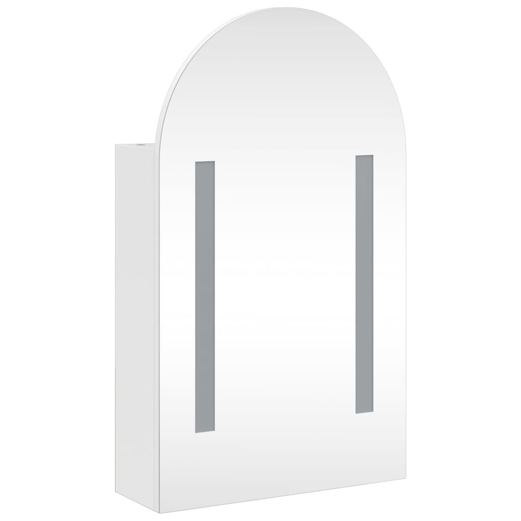 vidaXL Καθρέφτης Μπάνιου με Ντουλάπι & LED Αψίδα Λευκό 42x13x70 εκ.