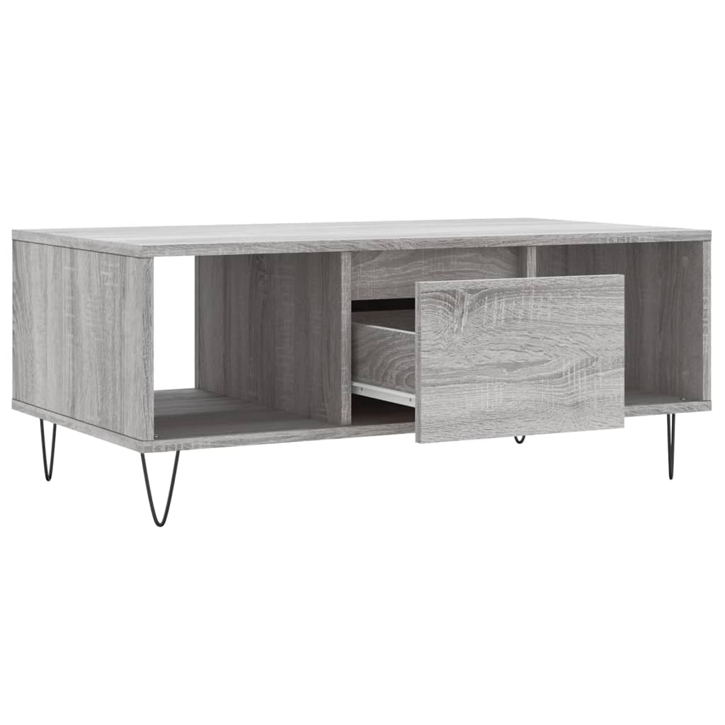 vidaXL Τραπεζάκι Σαλονιού Γκρι Sonoma 90x50x36,5εκ. Επεξεργασμένο Ξύλο