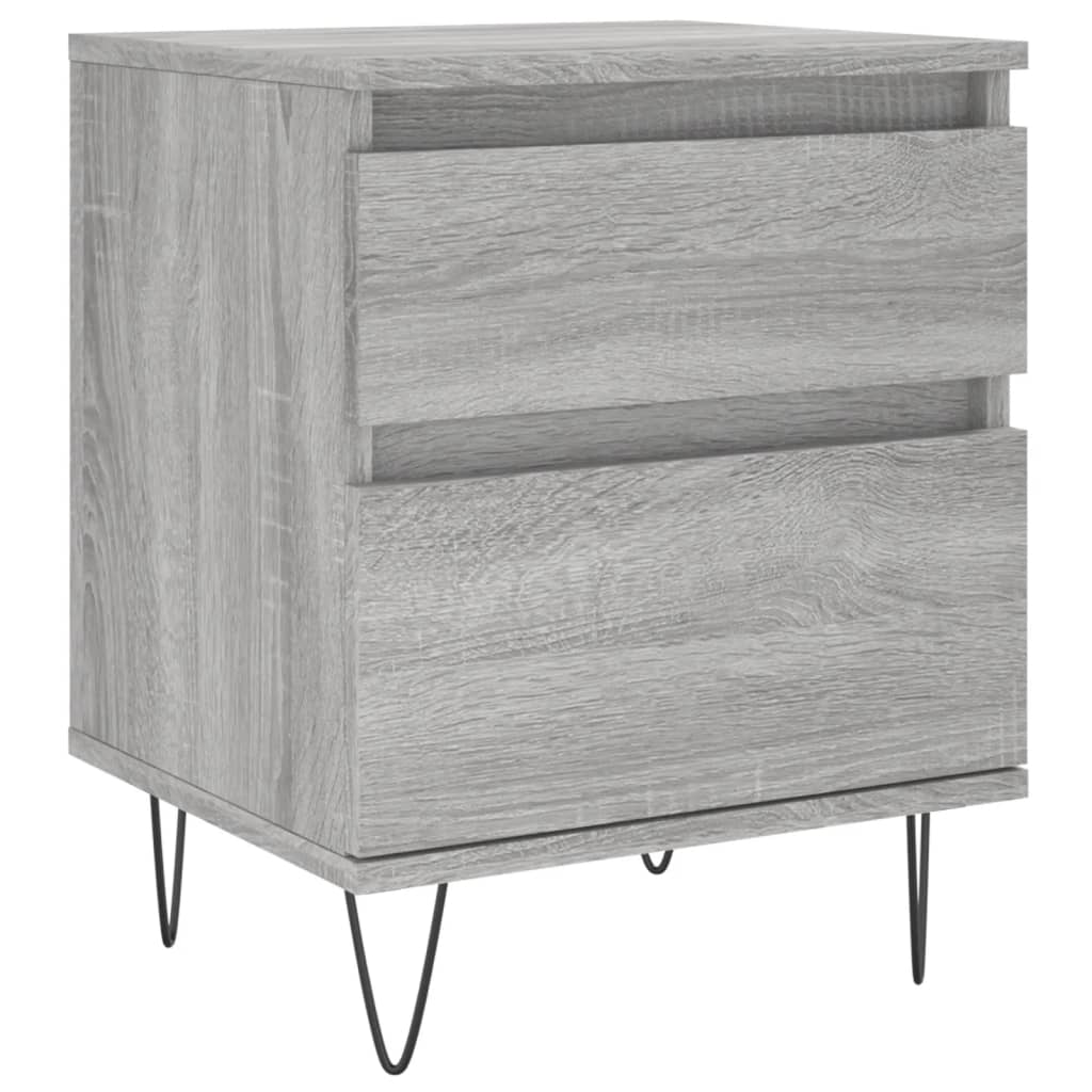 vidaXL Κομοδίνα 2 τεμ. Γκρι Sonoma 40 x 35 x 50 εκ. από Επεξεργ. Ξύλο