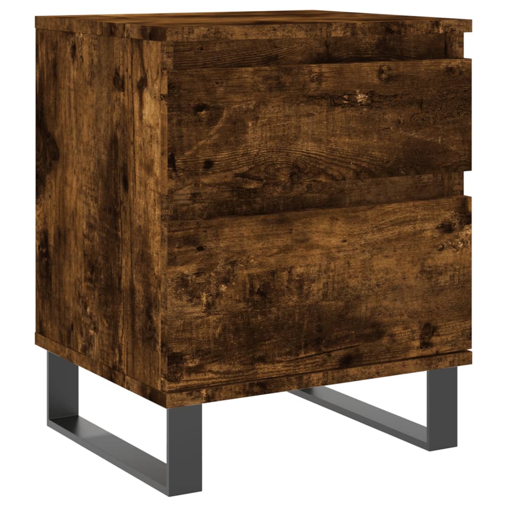 vidaXL Κομοδίνα 2 τεμ. Καπνιστή Δρυς 40 x 35 x 50 εκ. Επεξεργ. Ξύλο