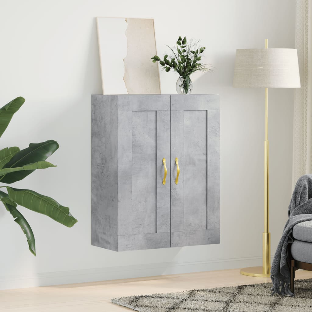vidaXL Ντουλάπι Επιτοίχιο Γκρι Σκυροδεμ. 69,5x34x90 εκ. Επεξεργ. Ξύλο