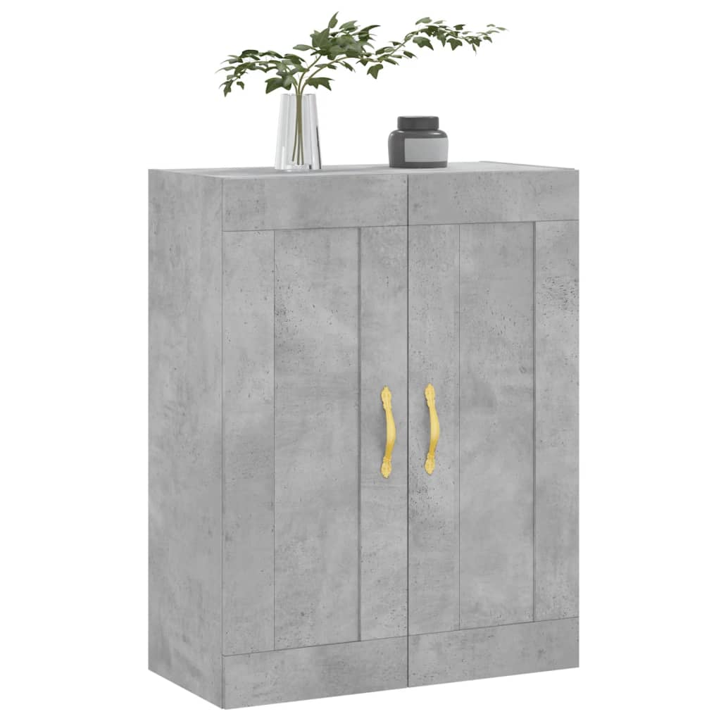 vidaXL Ντουλάπι Επιτοίχιο Γκρι Σκυροδεμ. 69,5x34x90 εκ. Επεξεργ. Ξύλο