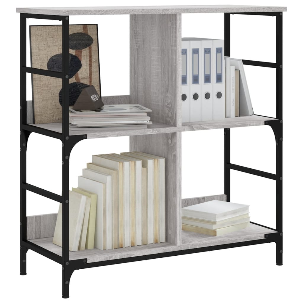 vidaXL Βιβλιοθήκη Γκρι Sonoma 78,5x33x82 εκ. Επεξεργασμένο Ξύλο