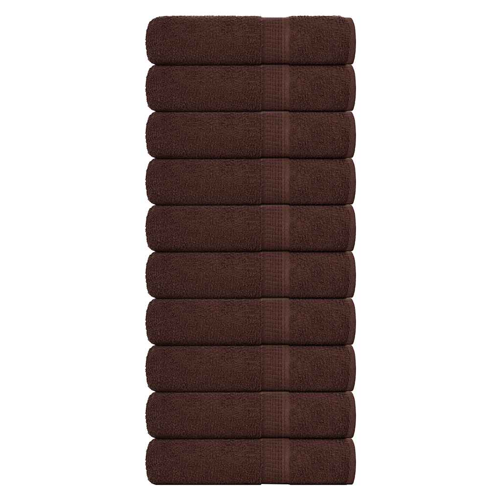 vidaXL Χειροπετσέτες FROGN 10 τεμ. Καφέ 50x100 εκ. 360 γρ./μ²