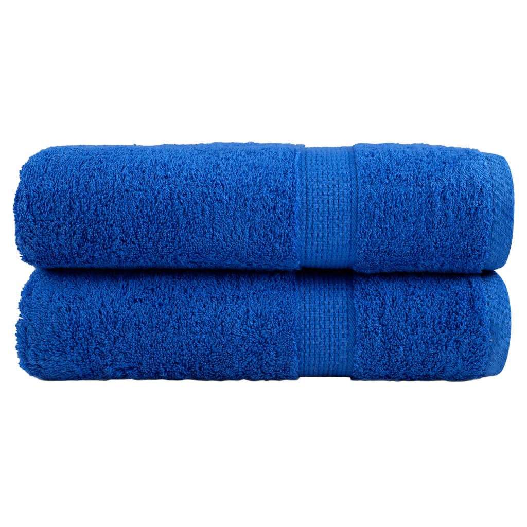 vidaXL Πετσέτες Μπάνιου Premium SOLUND 2 τεμ. Μπλε 100x150 εκ. 600 γρ./μ²