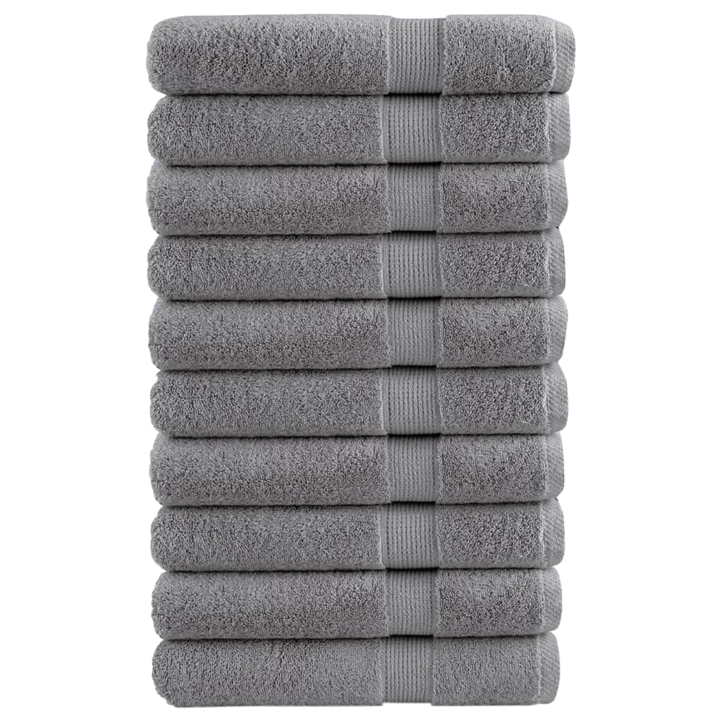 vidaXL Πετσέτες Σάουνας Premium SOLUND 10 τεμ. Γκρι 80x200 εκ. 600 γρ./μ²