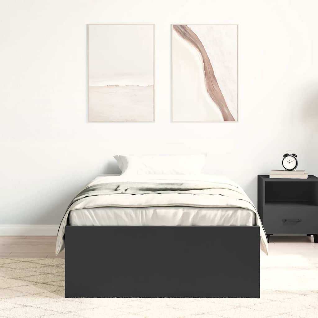 vidaXL Πλαίσιο Κρεβατιού Μαύρο 90x200 cm
