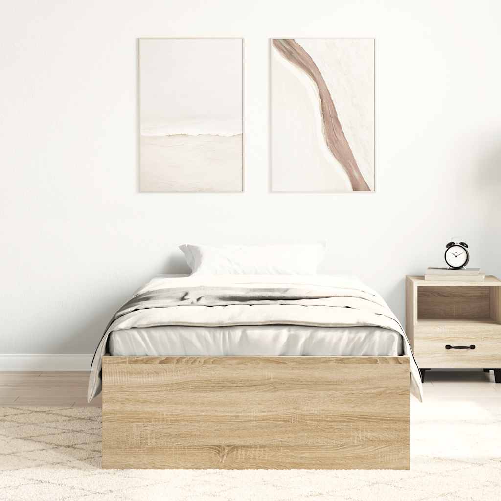 vidaXL Πλαίσιο Κρεβατιού Sonoma Δρυς 100x200 εκ.