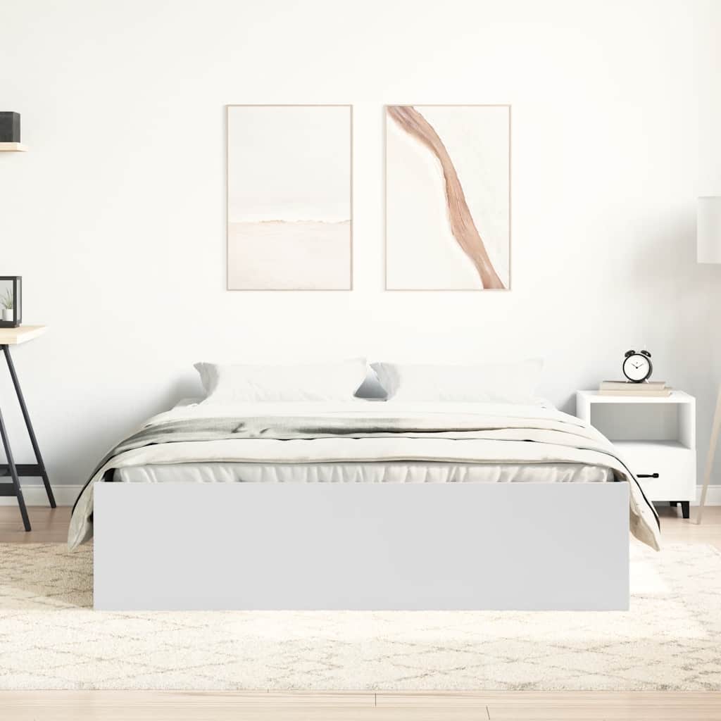 vidaXL Πλαίσιο Κρεβατιού Λευκό 150 x 200 εκ. King Size