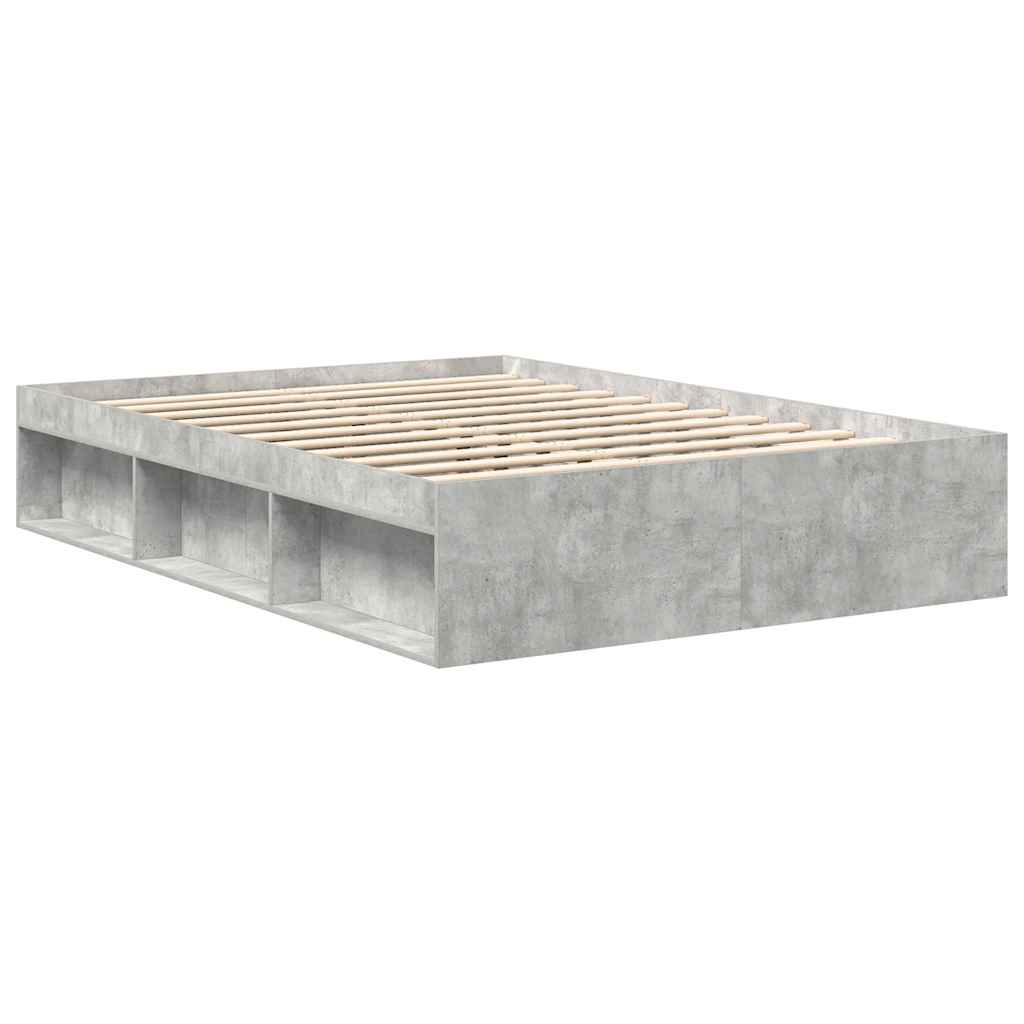 vidaXL Πλαίσιο Κρεβατιού Γκρι Σκυροδέματος 150 x 200 εκ. King Size
