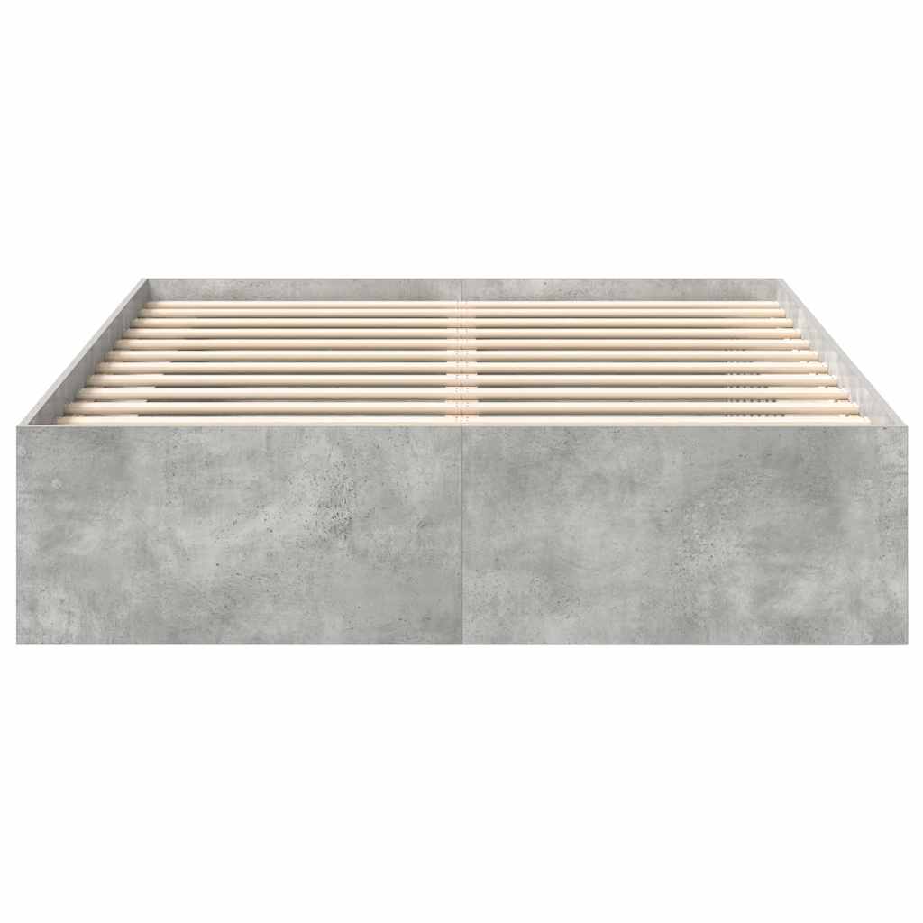 vidaXL Πλαίσιο Κρεβατιού Γκρι Σκυροδέματος 150 x 200 εκ. King Size