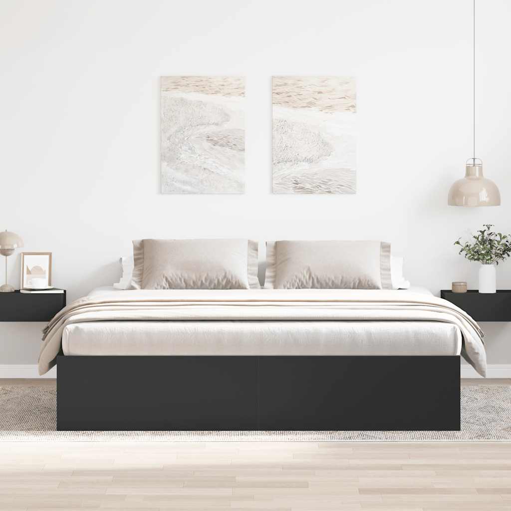 vidaXL Πλαίσιο Κρεβατιού Μαύρο 180 x 200 εκ. Super King