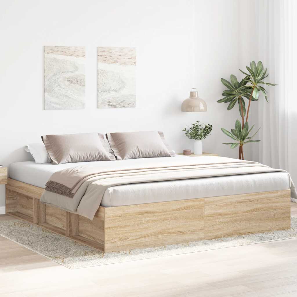 vidaXL Πλαίσιο Κρεβατιού Sonoma Δρυς 200x200 εκ.