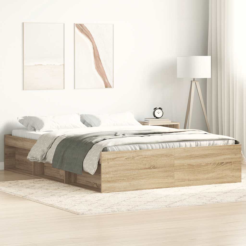 vidaXL Πλαίσιο Κρεβατιού Sonoma Δρυς 120 x 190 εκ. Small Double
