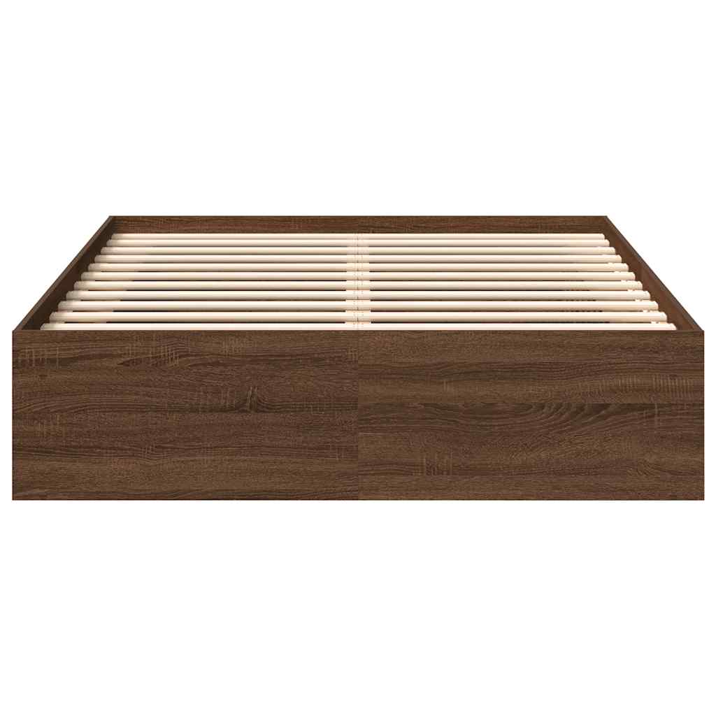vidaXL Πλαίσιο Κρεβατιού Καφέ Δρυς 120 x 190 εκ. Small Double