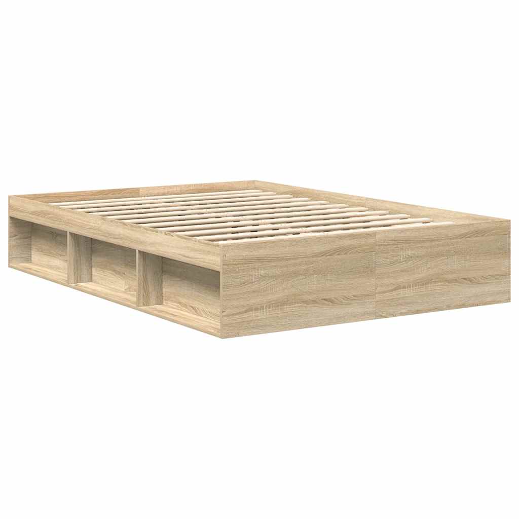 vidaXL Πλαίσιο Κρεβατιού Sonoma Δρυς 140x190 εκ.