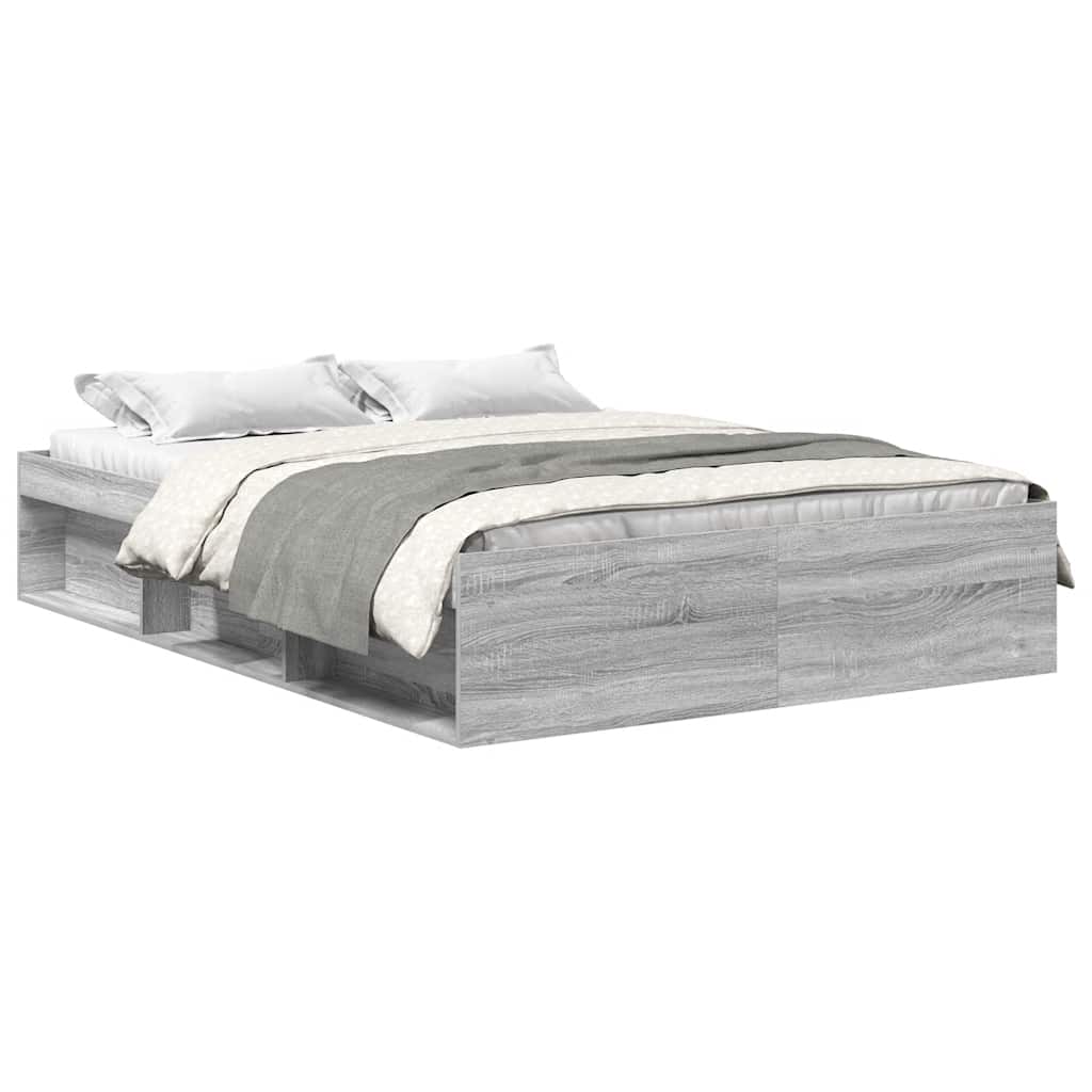vidaXL Πλαίσιο Κρεβατιού Γκρι Sonoma 140x190 εκ.