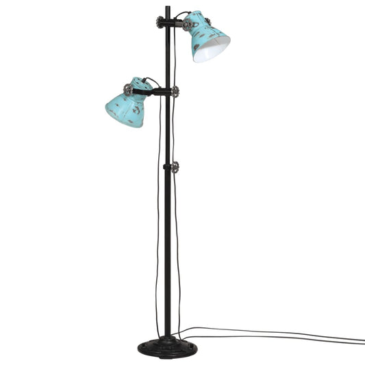vidaXL Φωτιστικό Δαπέδου 25 W Αντικέ Μπλε 25 x 25 x 90/140 εκ. Ε27