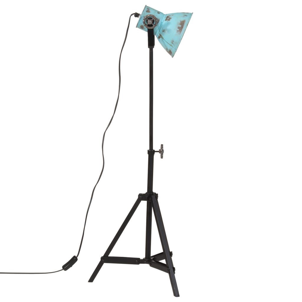 vidaXL Φωτιστικό Δαπέδου 25 W Αντικέ Μπλε 35x35x65/95 εκ. Ε27