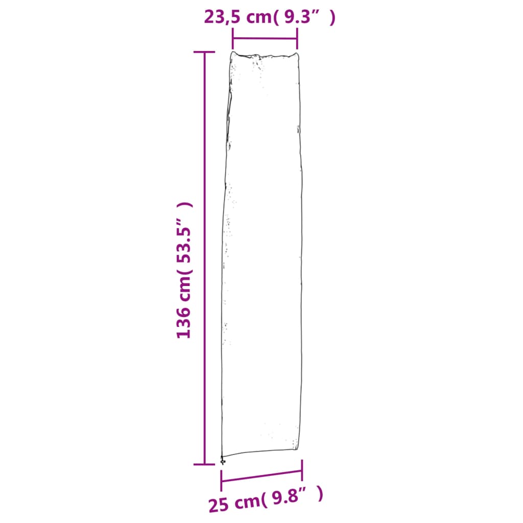 vidaXL Κάλυμμα Ομπρέλας Κήπου Μαύρο 136x25/23,5 εκ. 420D Oxford