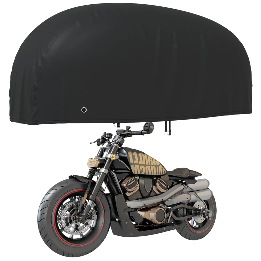 vidaXL Κουκούλα Μηχανής Μαύρη 245x105x125 εκ. Ύφασμα Oxford 210D