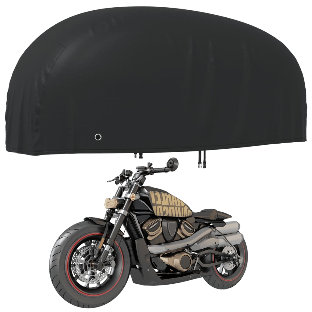 vidaXL Κουκούλα Μηχανής Μαύρη 265x105x125 εκ. Ύφασμα Oxford 210D