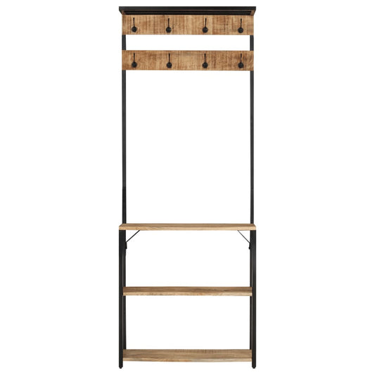 vidaXL Καλόγερος Χώρο Αποθ. Παπουτσιών 68x30x182 εκ Μασίφ Ακατ. Μάνγκο