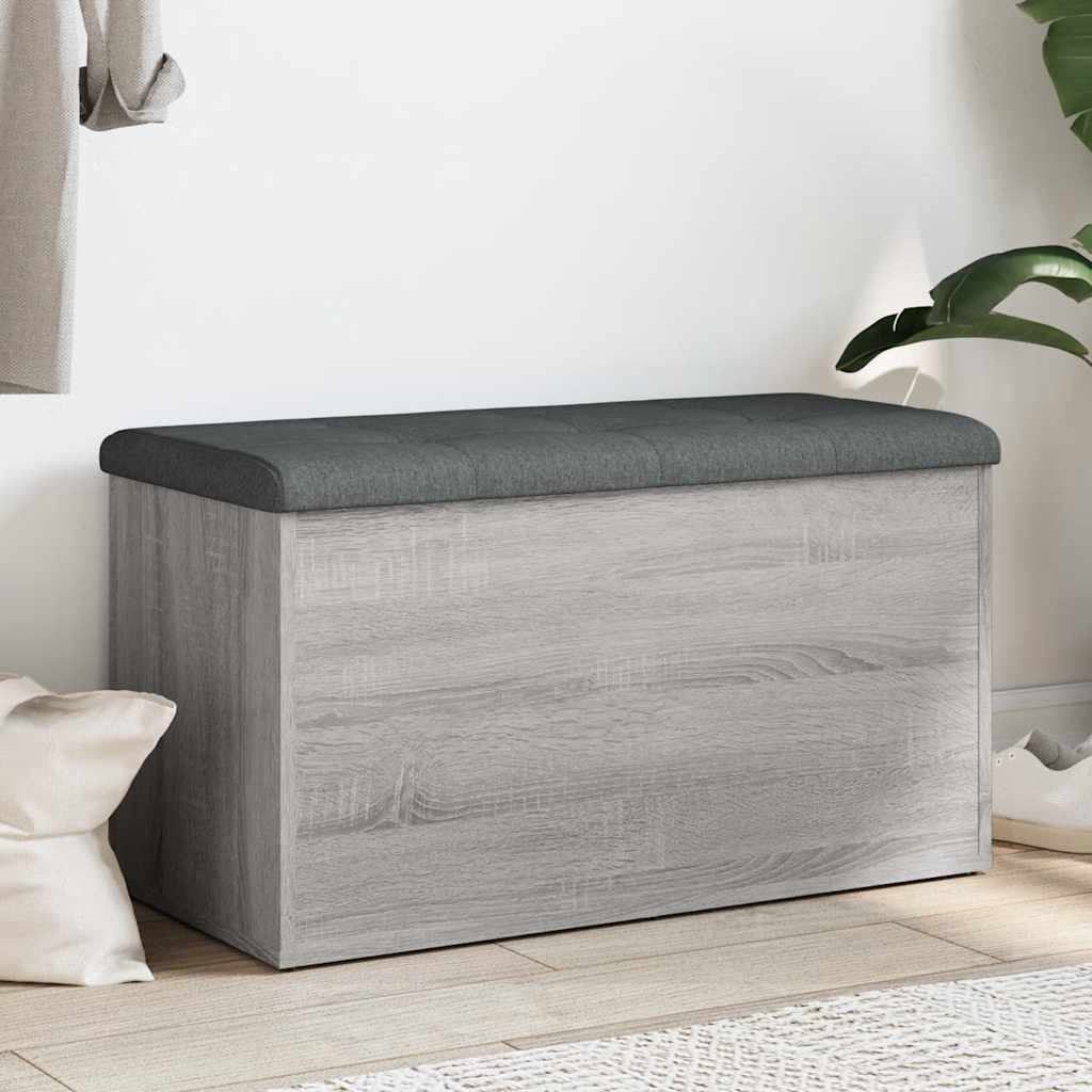 vidaXL Παγκάκι Αποθήκευσης Γκρι Sonoma 82x42x45 εκ. Επεξεργασμένο Ξύλο