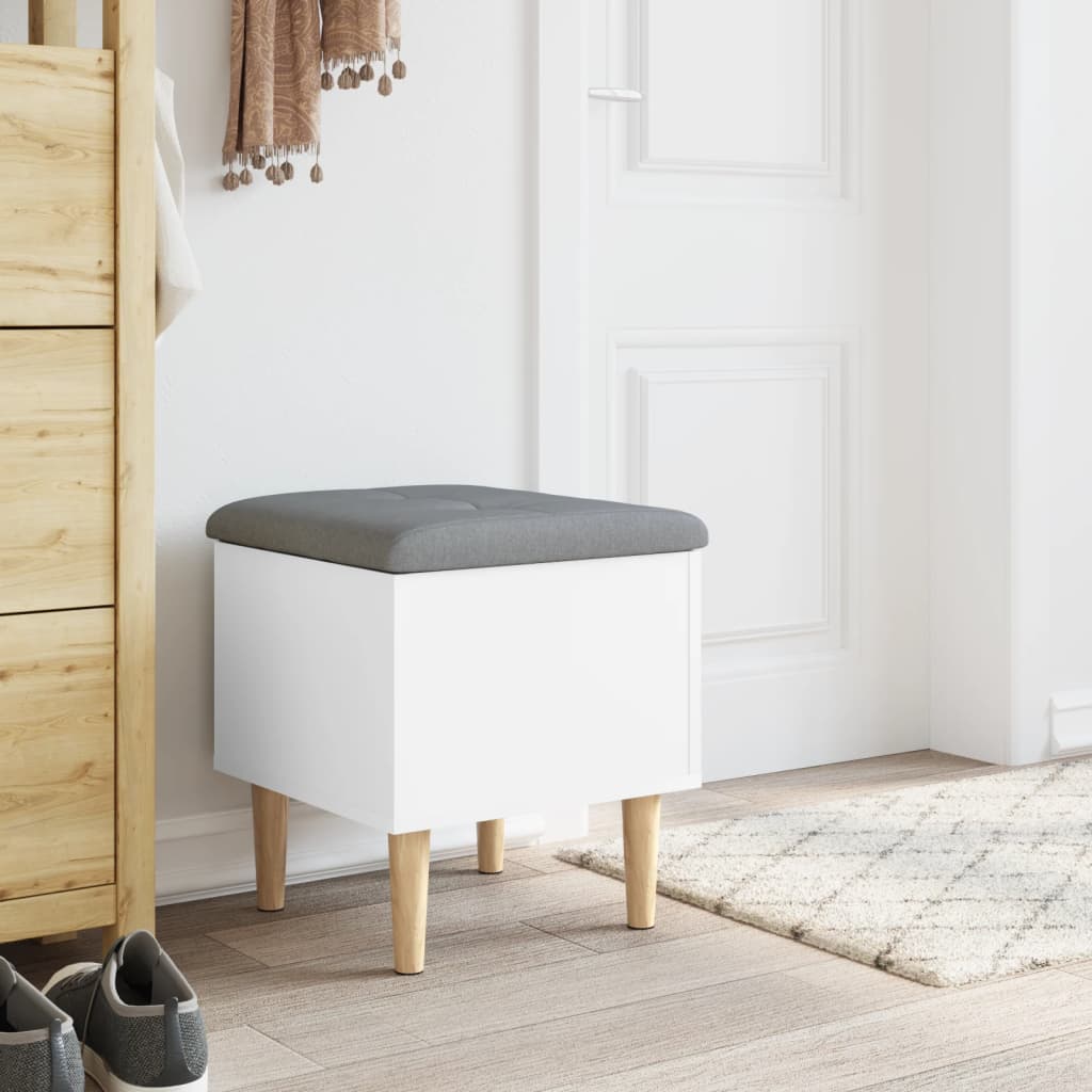 vidaXL Παγκάκι Αποθήκευσης Λευκό 42 x 42 x 46 εκ. από Επεξεργ. Ξύλο