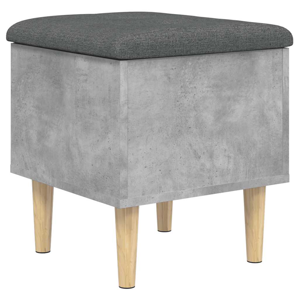 vidaXL Παγκάκι Αποθήκευσης Γκρι Σκυροδεμ. 42x42x46 εκ. Επεξεργ. Ξύλο