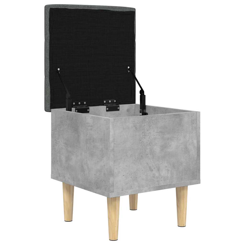 vidaXL Παγκάκι Αποθήκευσης Γκρι Σκυροδεμ. 42x42x46 εκ. Επεξεργ. Ξύλο