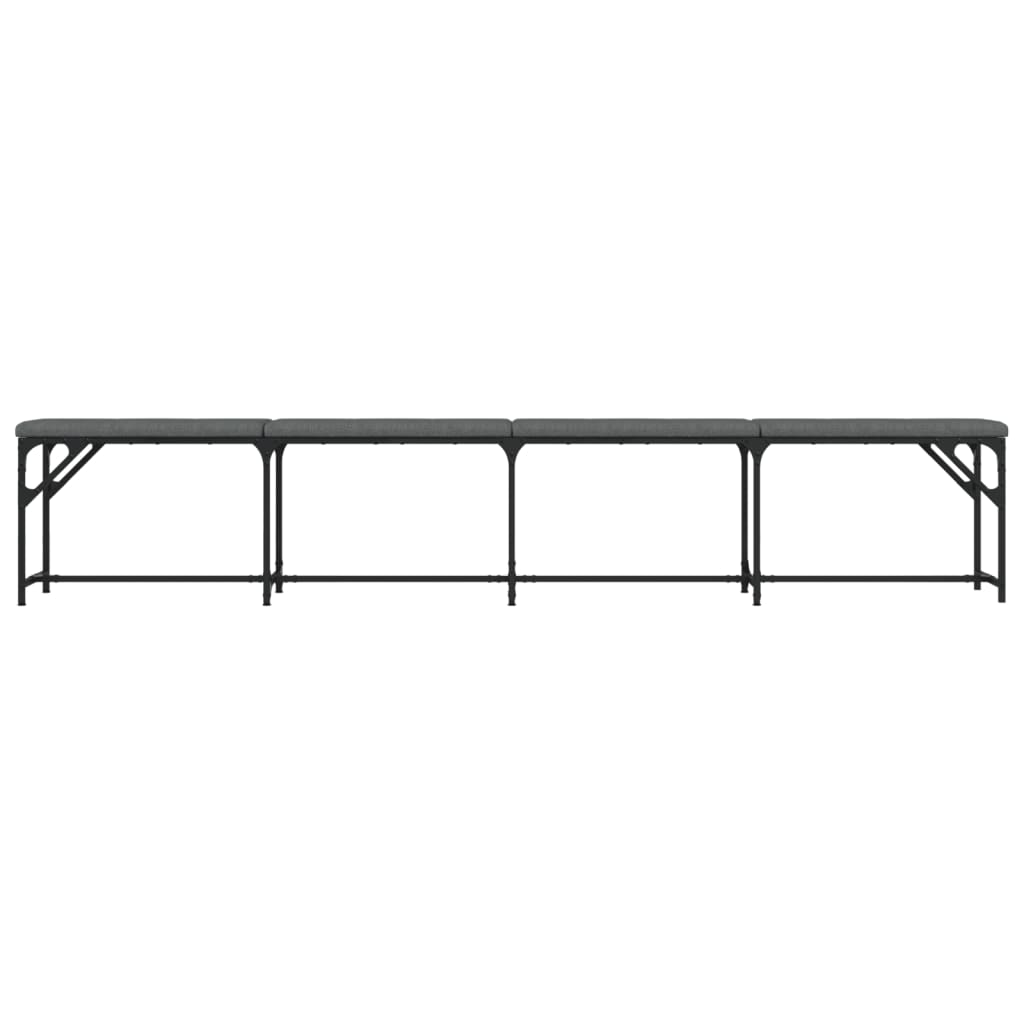 vidaXL Πάγκος Τραπεζαρίας Σκούρο Γκρι 248x32x45 εκ. Ατσάλι / Ύφασμα