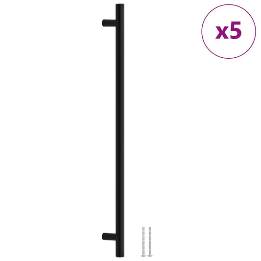 vidaXL Λαβές Ντουλαπιών 5 τεμ. Μαύρες 480 χιλ. από Ανοξείδωτο Ατσάλι