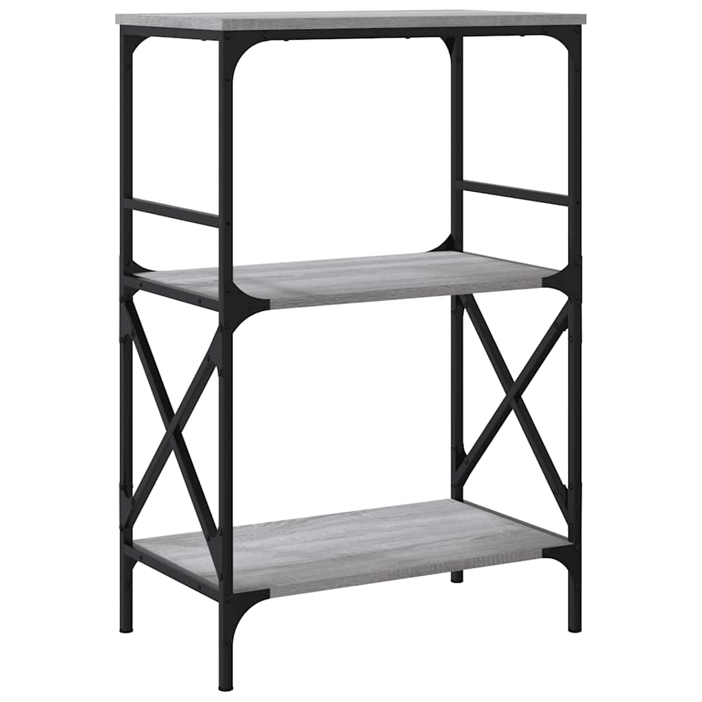 vidaXL Βιβλιοθήκη 3 Επιπέδων Γκρι Sonoma 59x35x90,5 εκ. Επεξεργ. Ξύλο