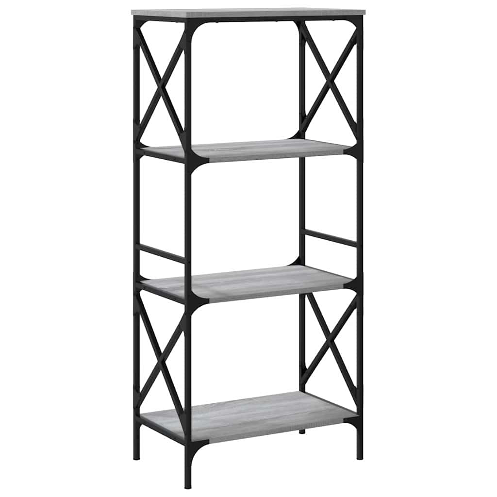 vidaXL Βιβλιοθήκη 4 Επιπέδων Γκρι Sonoma 59x35x132 εκ. Επεξεργ. Ξύλο