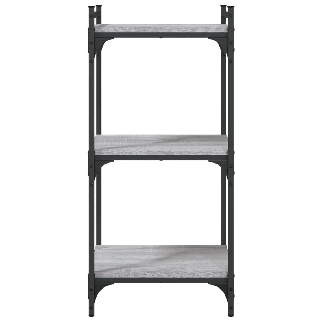 vidaXL Βιβλιοθήκη 3 Επιπέδων Γκρι Sonoma 40x30x86 εκ. Επεξεργ. Ξύλο