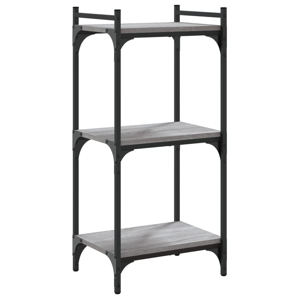 vidaXL Βιβλιοθήκη 3 Επιπέδων Γκρι Sonoma 40x30x86 εκ. Επεξεργ. Ξύλο