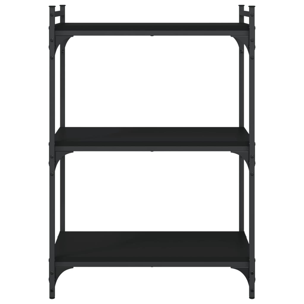 vidaXL Βιβλιοθήκη 3 Επιπέδων Μαύρη 60 x 30 x 86 εκ. από Επεξεργ. Ξύλο