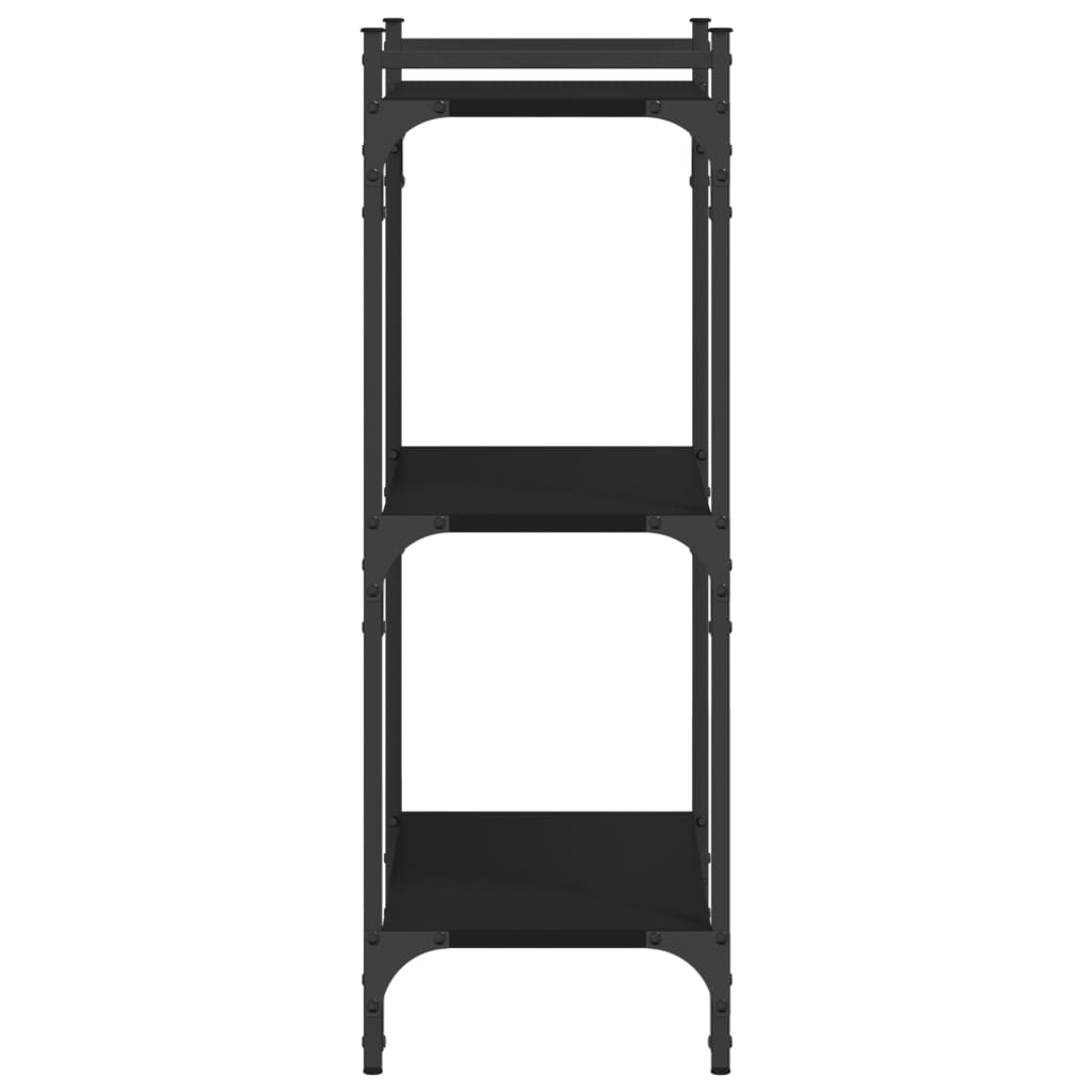 vidaXL Βιβλιοθήκη 3 Επιπέδων Μαύρη 60 x 30 x 86 εκ. από Επεξεργ. Ξύλο