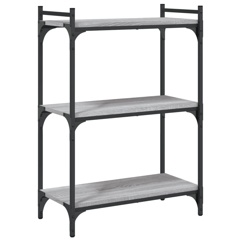 vidaXL Βιβλιοθήκη 3 Επιπέδων Γκρι Sonoma 60x30x86 εκ. Επεξεργ. Ξύλο