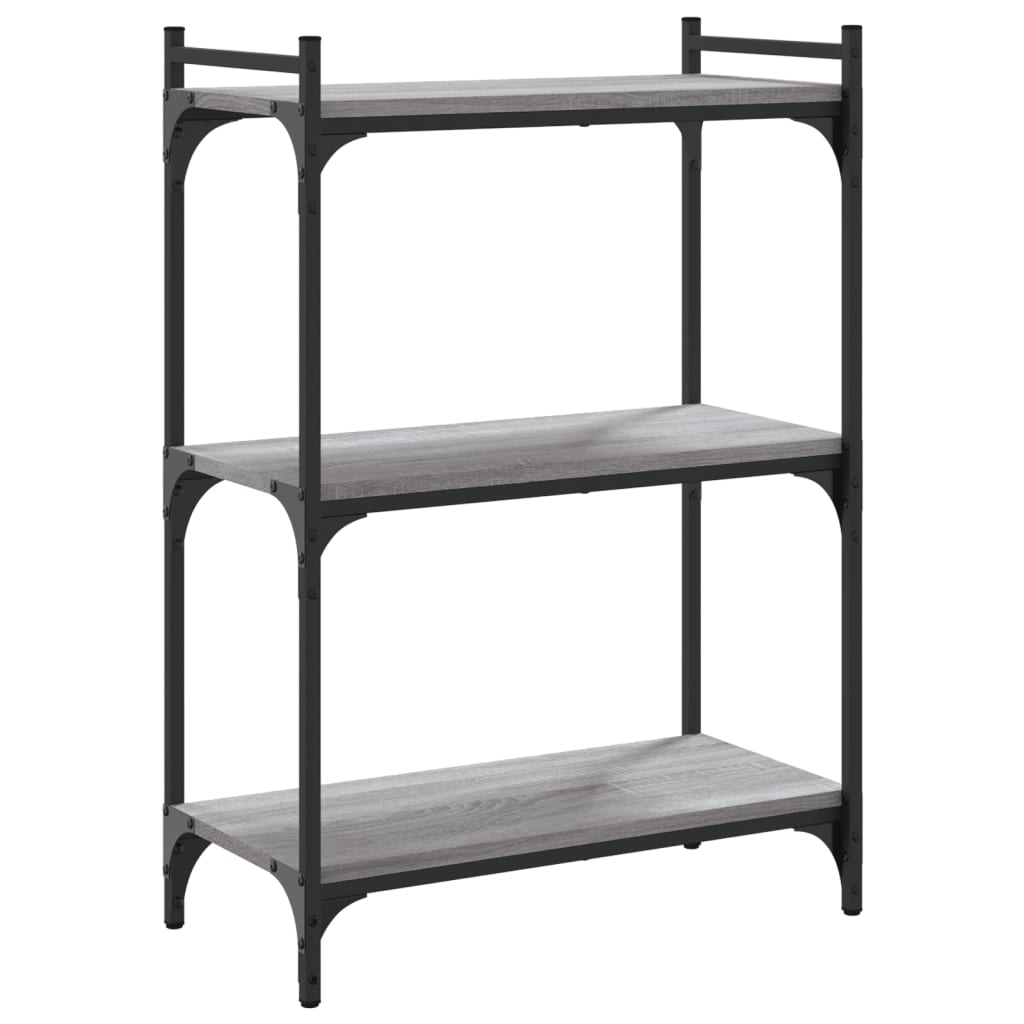 vidaXL Βιβλιοθήκη 3 Επιπέδων Γκρι Sonoma 60x30x86 εκ. Επεξεργ. Ξύλο