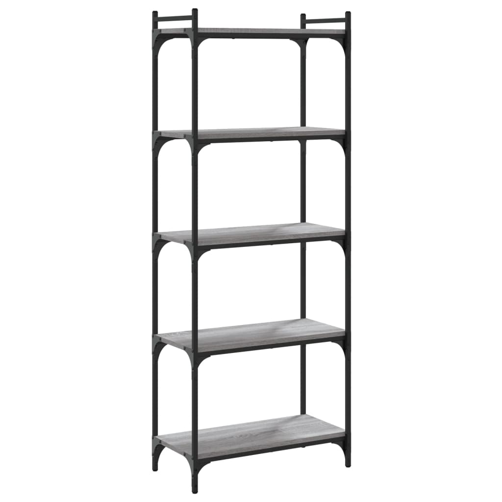 vidaXL Βιβλιοθήκη 5 Επιπέδων Γκρι Sonoma 60x30x154 εκ. Επεξεργ. Ξύλο