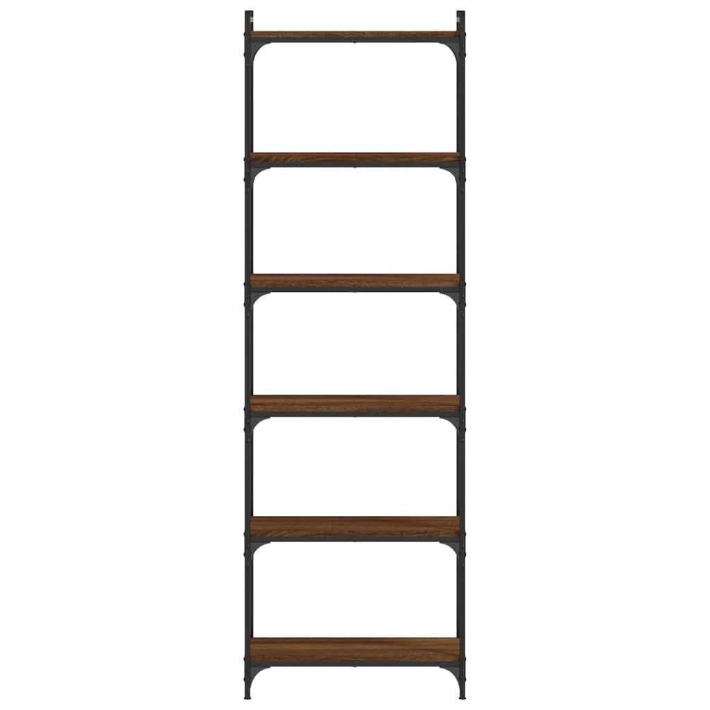 vidaXL Βιβλιοθήκη 6 Επιπέδων Καφέ Δρυς 60 x 30 x 188 εκ. Επεξεργ. Ξύλο