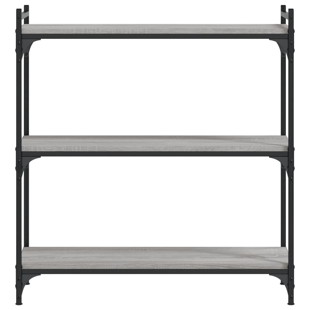 vidaXL Βιβλιοθήκη 3 Επιπέδων Γκρι Sonoma 80x30x86 εκ. Επεξεργ. Ξύλο