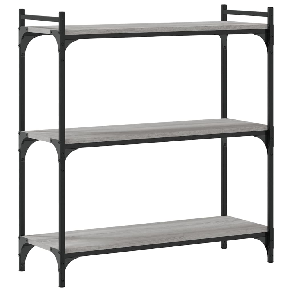 vidaXL Βιβλιοθήκη 3 Επιπέδων Γκρι Sonoma 80x30x86 εκ. Επεξεργ. Ξύλο