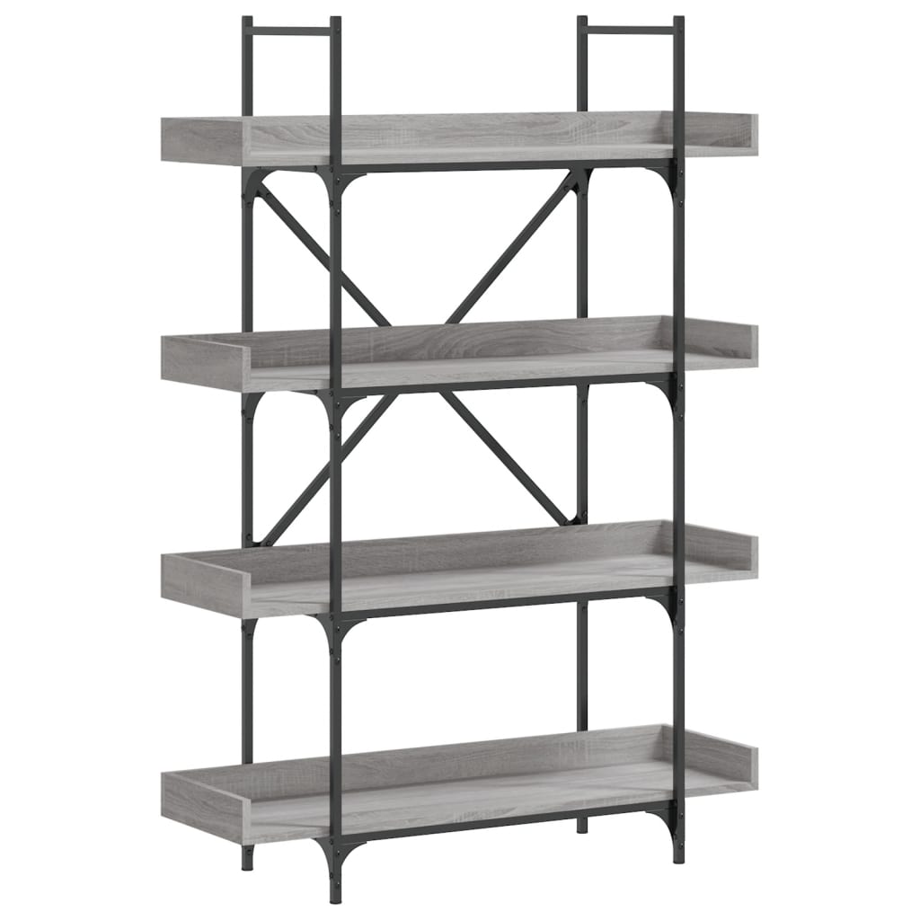 vidaXL Βιβλιοθήκη 4 Επιπέδων Γκρι Sonoma 100x33x145,5εκ. Επεξεργ. Ξύλο