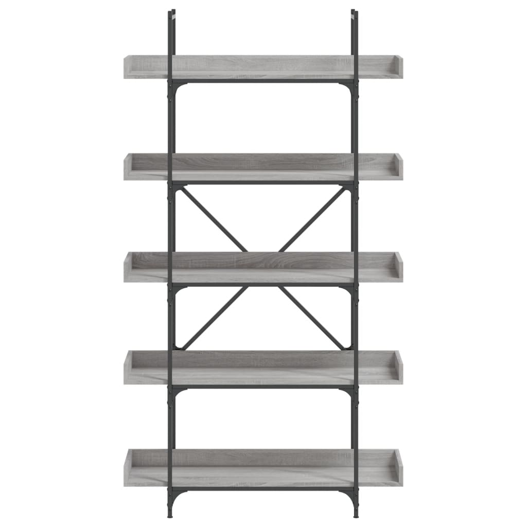 vidaXL Βιβλιοθήκη 5 Επιπέδων Γκρι Sonoma 100x33x180,5εκ. Επεξεργ. Ξύλο